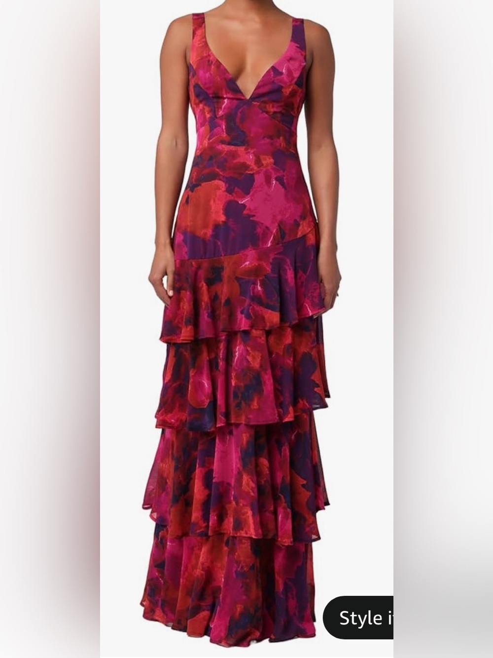 NWT Lulus Imogen Tiered Chiffon Maxi Dress for Women size Medium